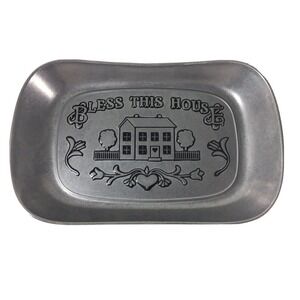 Wilton Pewter Bread Tray Armetale Serveware Bless This House Farmhouse Gray